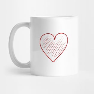 Red heart shaded. Love symbol. Valentine's Day. Mug